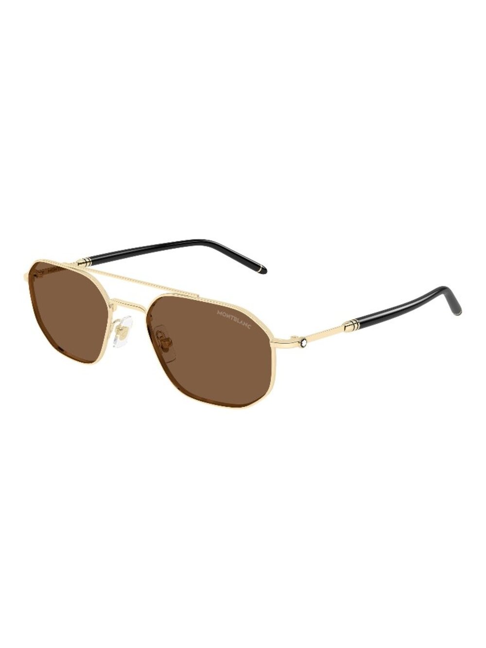 New Montblanc Men's Sunglasses Gold Brown Lens Metal Frame MB0481S 002 55